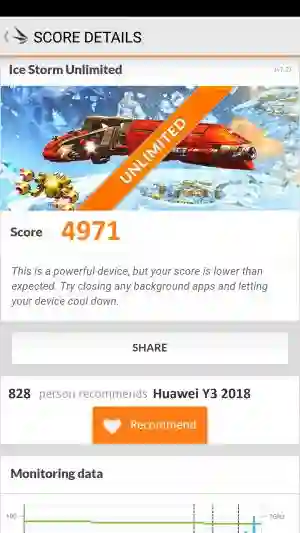 Huawei Y3 2018 3DMark 