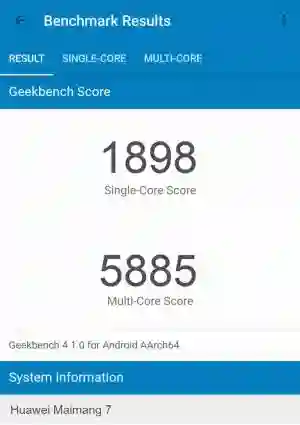 Huawei Maimang 7 GeekBench 4 