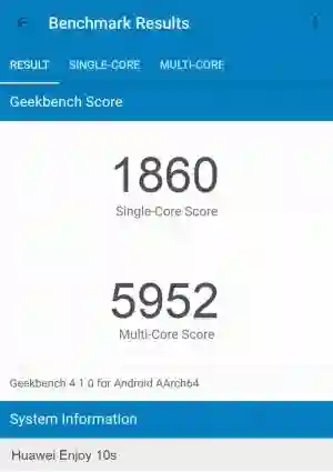 Huawei Enjoy 10s GeekBench 4 