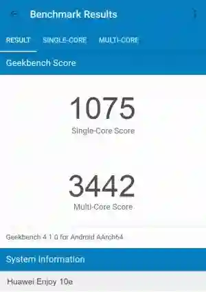 Huawei Enjoy 10e GeekBench 4 