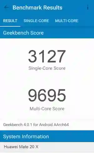 Huawei Mate 20 X GeekBench 4 