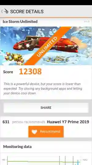 Huawei Y7 Prime 2019 3DMark 
