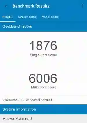 Huawei Maimang 8 GeekBench 4 