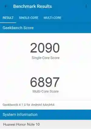 Huawei Honor Note 10 GeekBench 4 
