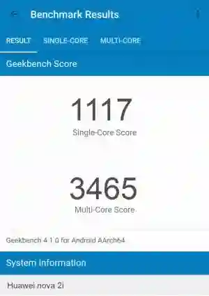 Huawei nova 2i GeekBench 4 