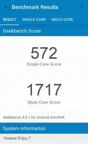Huawei Enjoy 7 GeekBench 4 