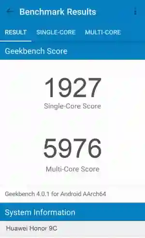 Huawei Honor 9C GeekBench 4 
