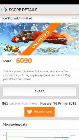 Huawei Y6 Prime 2018 3DMark 