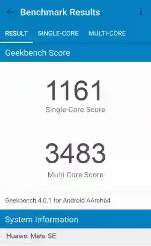 Huawei Mate SE GeekBench 4 