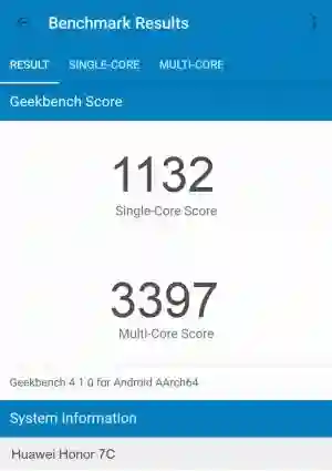 Huawei Honor 7C GeekBench 4 